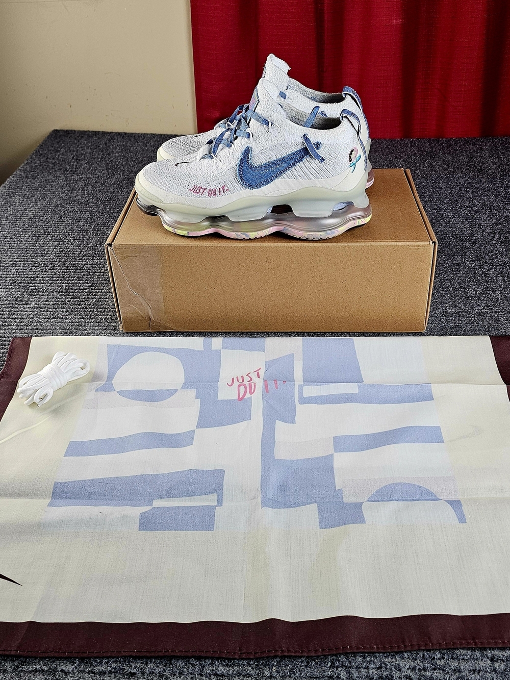 Womens 6.5 Nike Wos Air Max Scorpion FlykNike White Ice Blue VaporMax Sneakers
